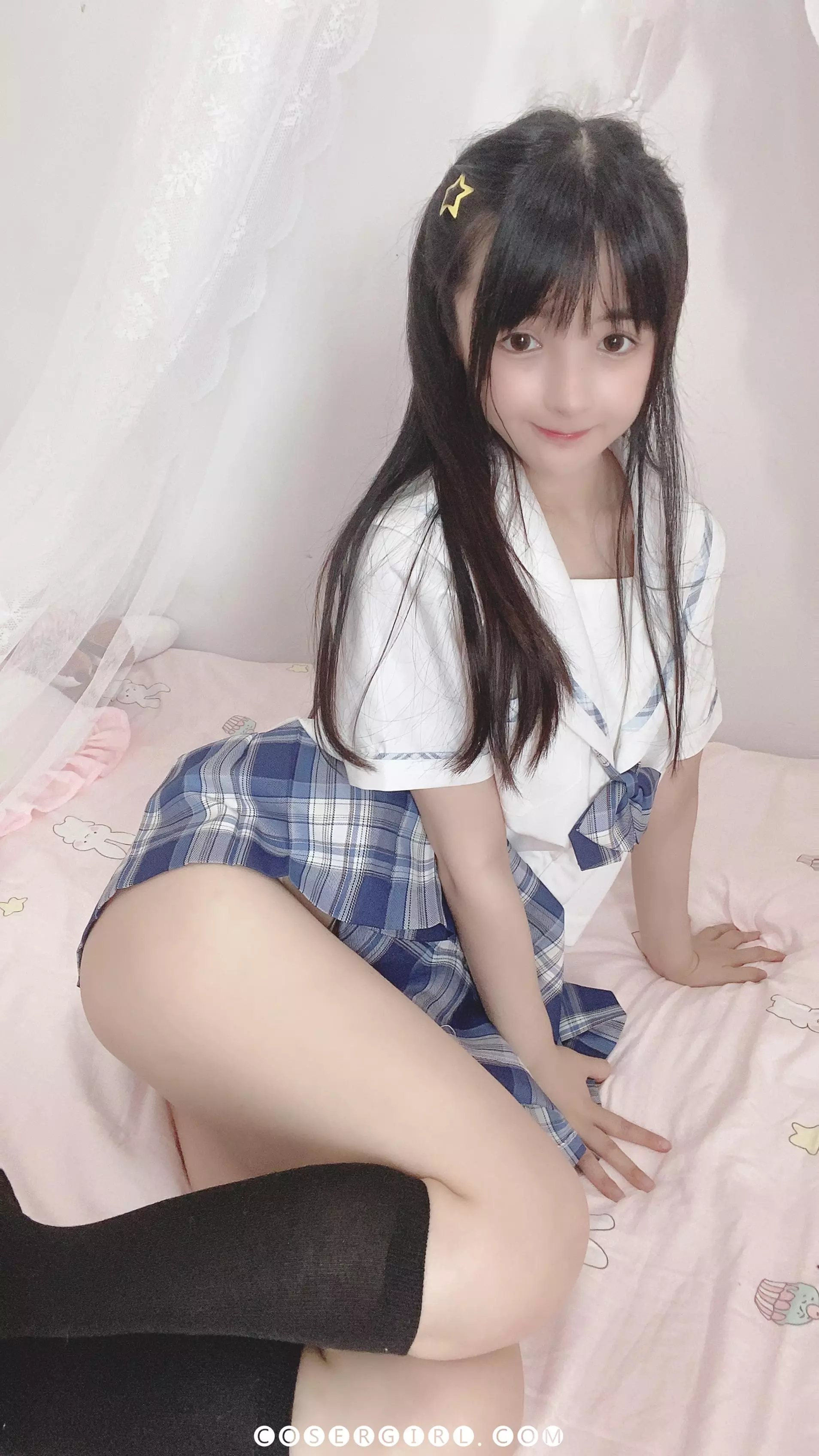 桜井宁宁《JK的日常》制服写真下载——黑丝膝上袜美腿图包 51P-coseryyds