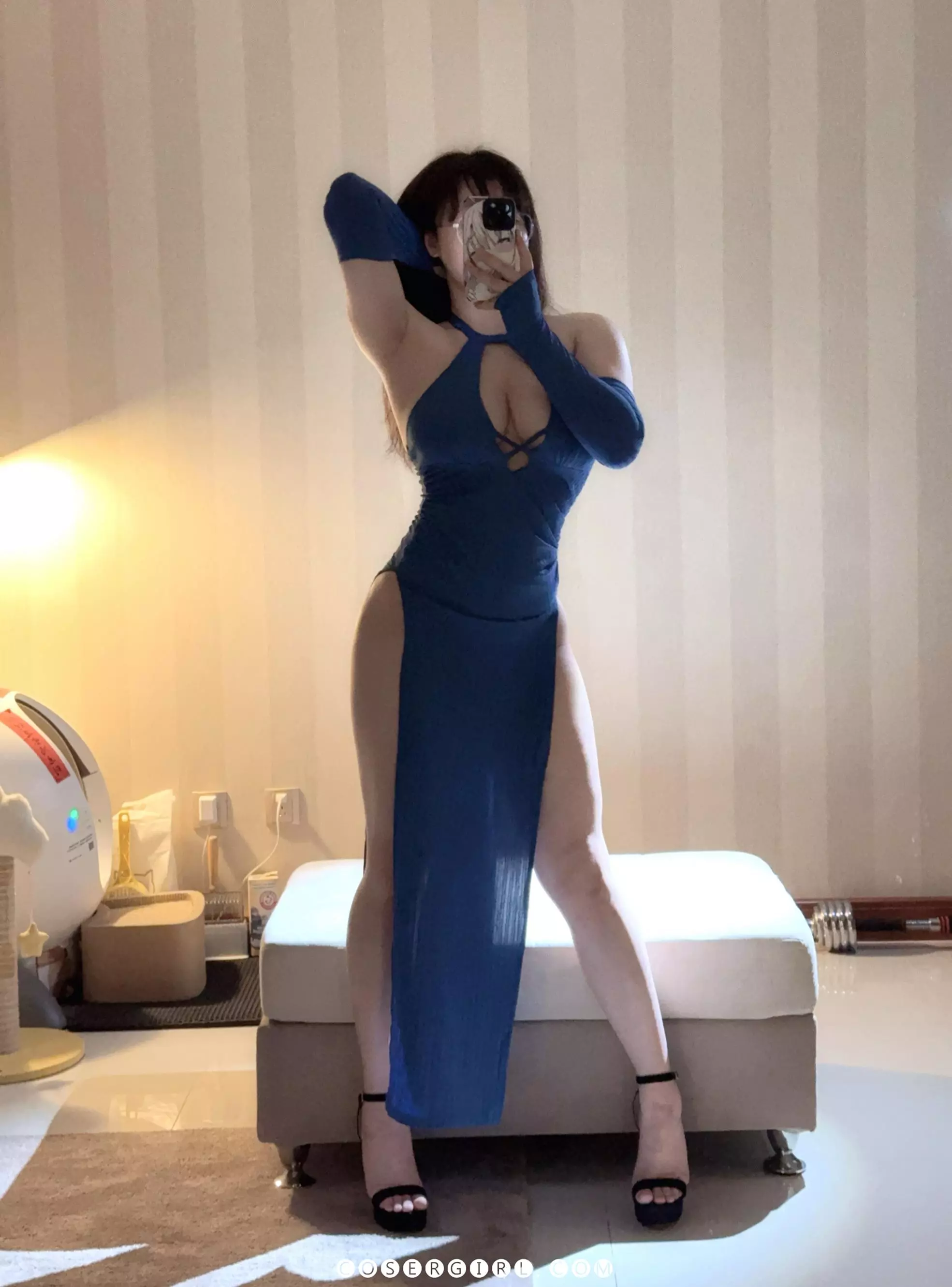 皮皮奶可可爱了 no.059 蓝色旗袍 [17p1v 58mb] 压缩 12