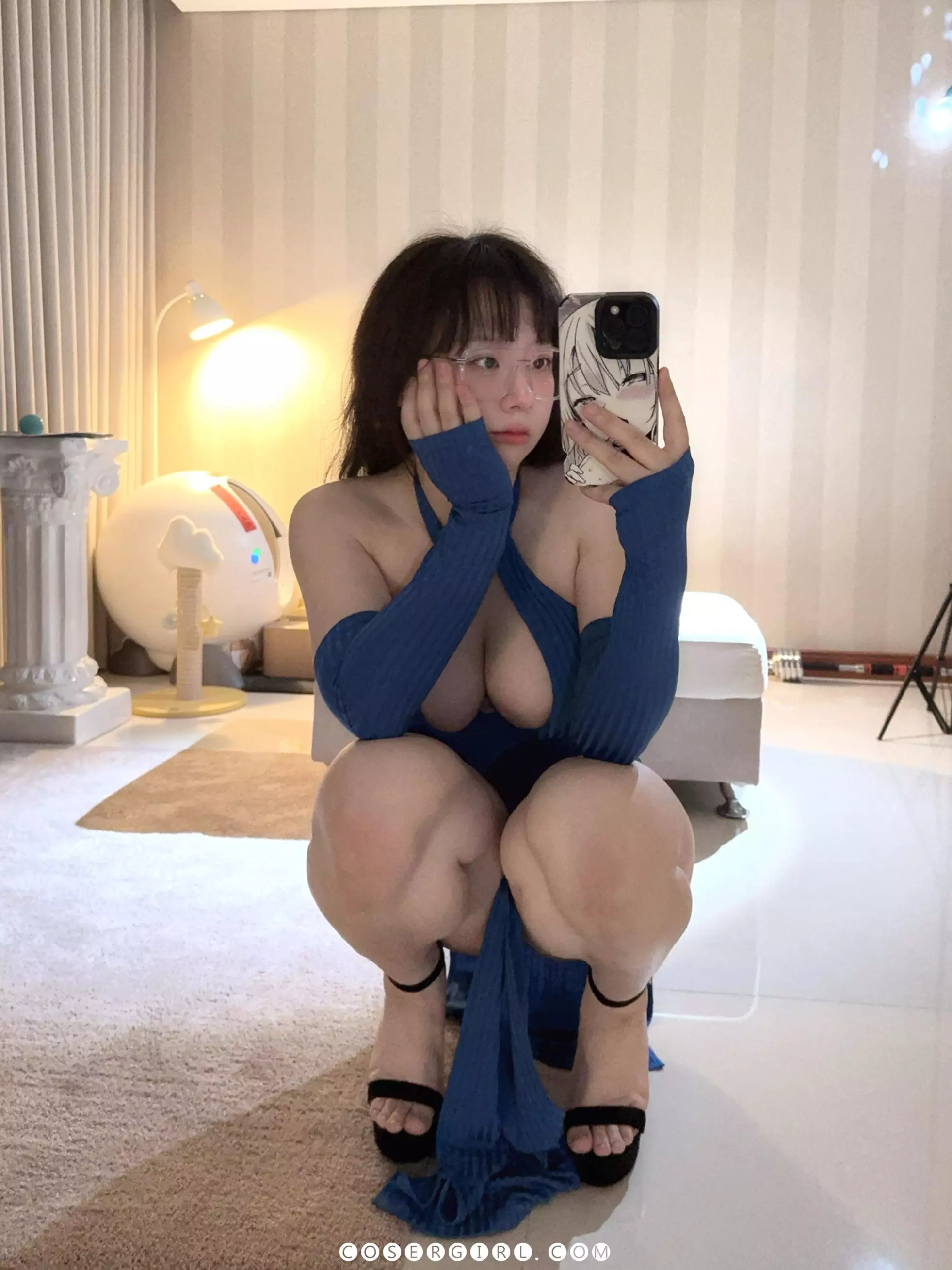 皮皮奶可可爱了 no.059 蓝色旗袍 [17p1v 58mb] 压缩 9