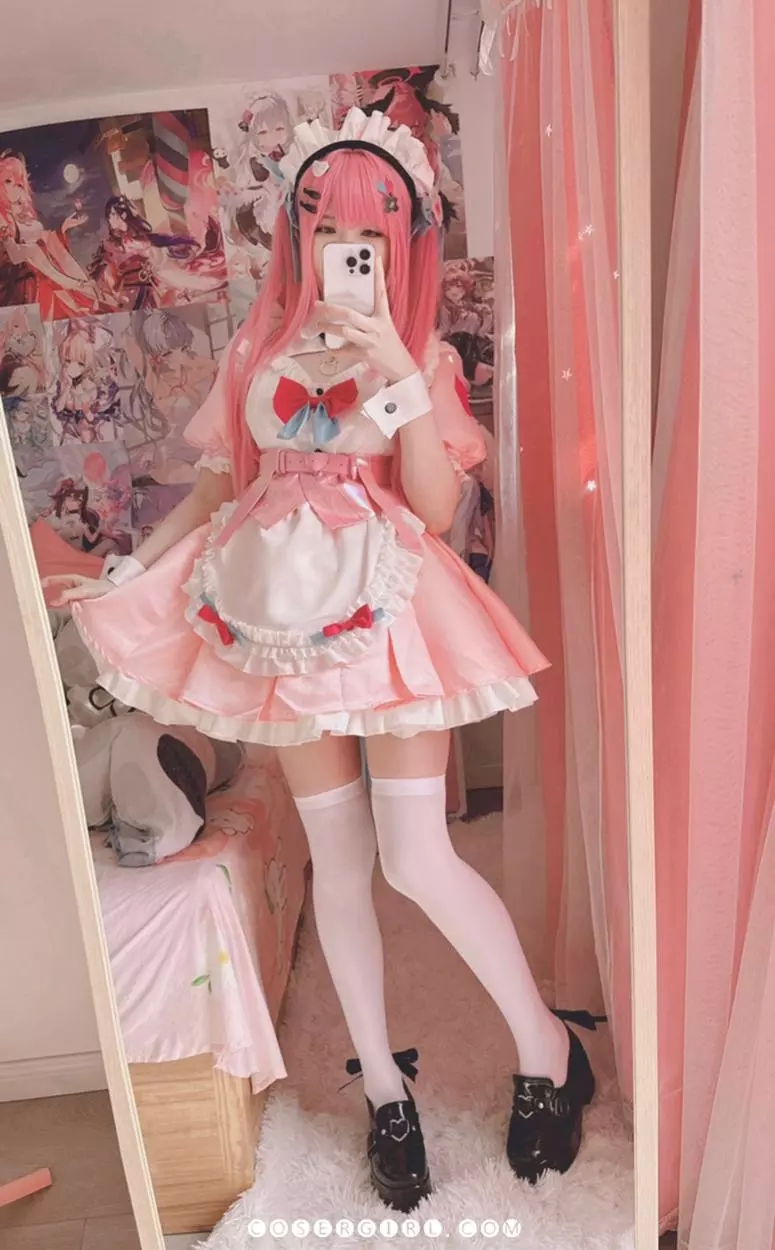 Misa呆呆 さくな 写真下载 – 粉色女仆Cosplay图包 (23P1V)-coseryyds