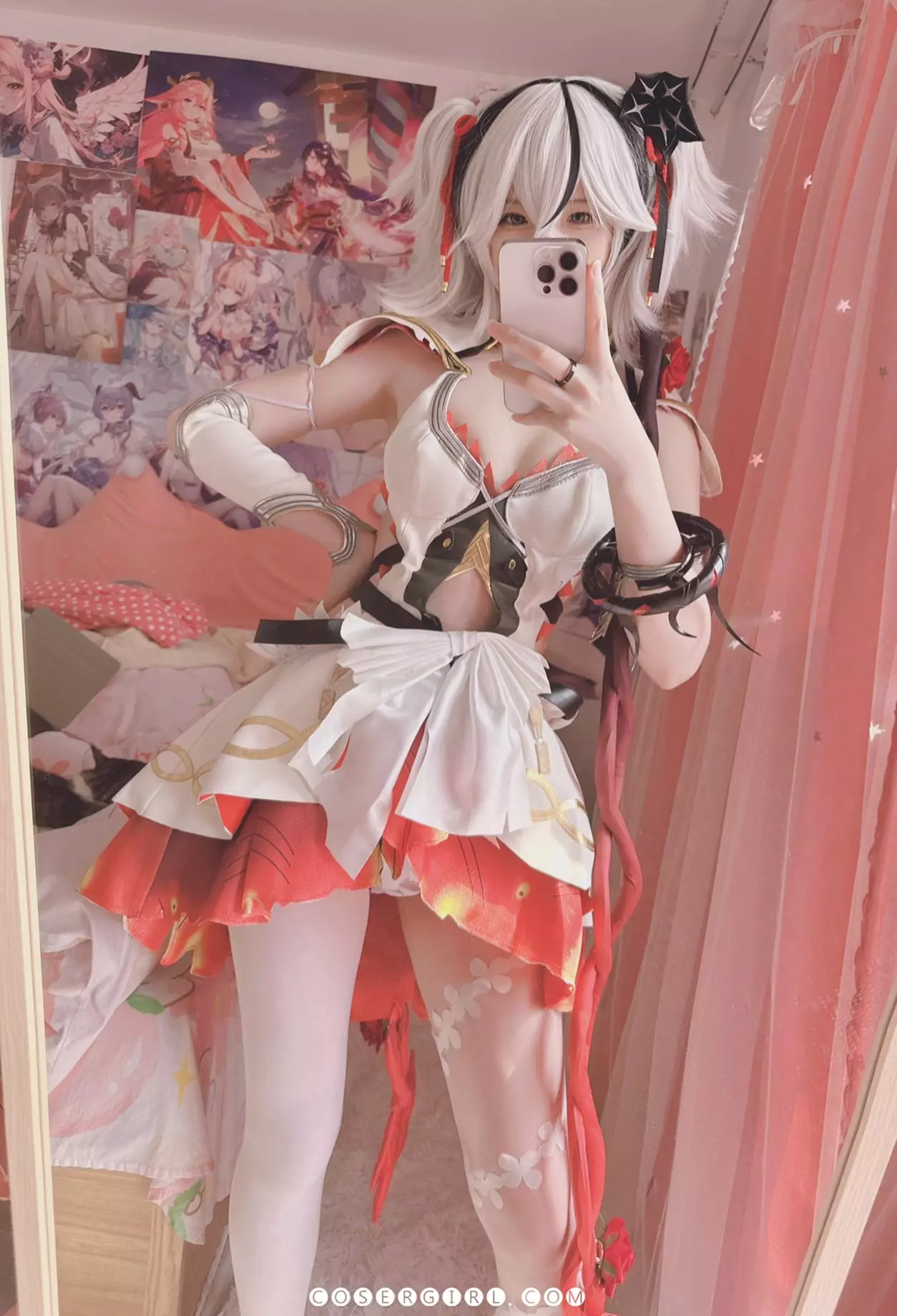 Misa呆呆 椿 Cosplay写真下载 – 白丝 (24P1V)-coseryyds